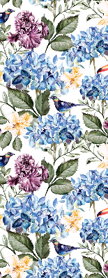 Estor decorativo con diseño de tucanes y flores