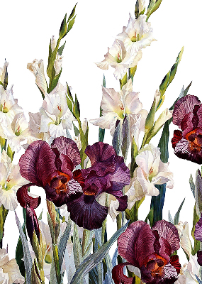 Estor enrollable de tela en color de pequeñas flores