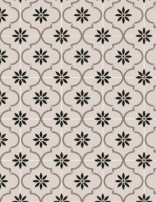 Estor decorativo con diseño de azulejo marroquí en forma de flor