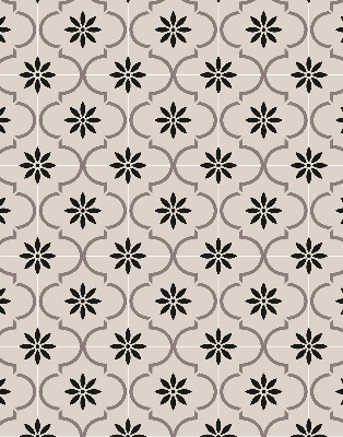 Estor decorativo con diseño de azulejo marroquí en forma de flor