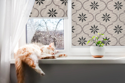 Estor decorativo con diseño de azulejo marroquí en forma de flor