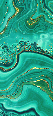 Estor enrollable de tela en color mármol verde