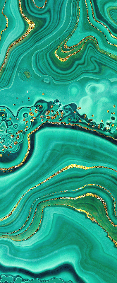 Estor enrollable de tela en color mármol verde
