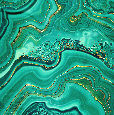 Estor enrollable de tela en color mármol verde