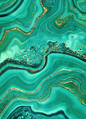 Estor enrollable de tela en color mármol verde