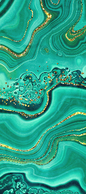 Estor enrollable de tela en color mármol verde