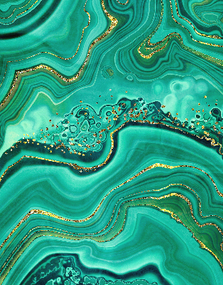 Estor enrollable de tela en color mármol verde