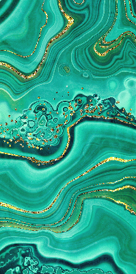 Estor enrollable de tela en color mármol verde