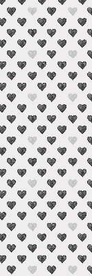 Estor opaco con diseño de corazones oscuros
