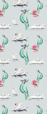 Estor decorativo con diseño de cisnes y patos