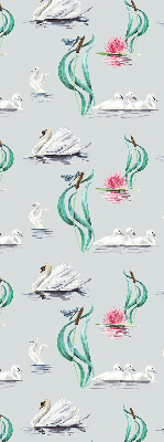 Estor decorativo con diseño de cisnes y patos