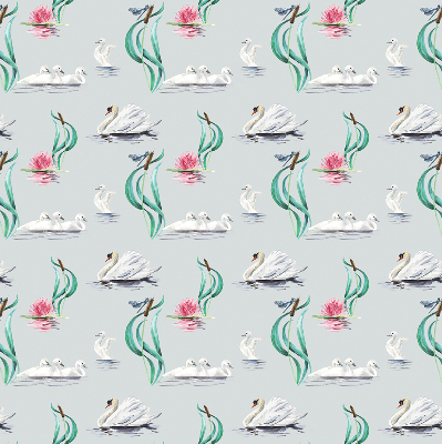 Estor decorativo con diseño de cisnes y patos