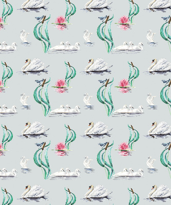 Estor decorativo con diseño de cisnes y patos