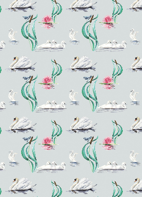 Estor decorativo con diseño de cisnes y patos