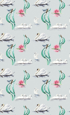 Estor decorativo con diseño de cisnes y patos