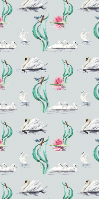 Estor decorativo con diseño de cisnes y patos