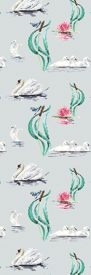 Estor decorativo con diseño de cisnes y patos