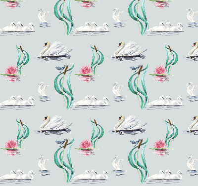 Estor decorativo con diseño de cisnes y patos