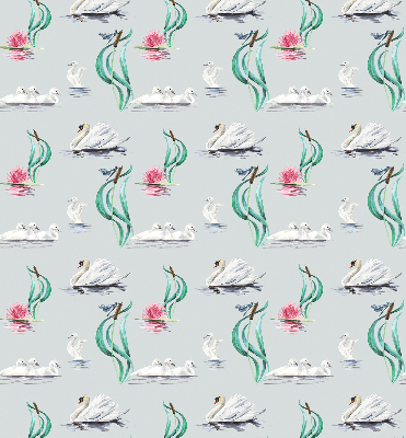 Estor decorativo con diseño de cisnes y patos