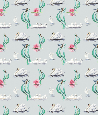 Estor decorativo con diseño de cisnes y patos