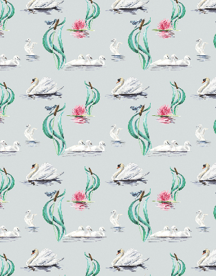 Estor decorativo con diseño de cisnes y patos