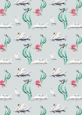 Estor decorativo con diseño de cisnes y patos
