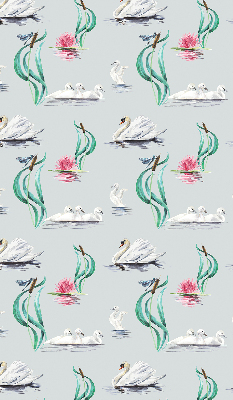 Estor decorativo con diseño de cisnes y patos