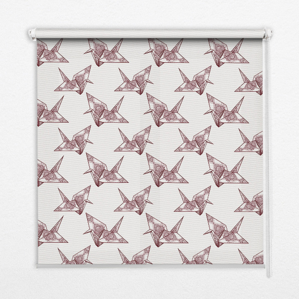 Estor decorativo con cisnes de origami