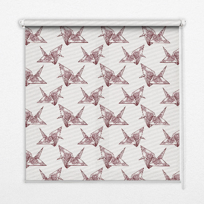 Estor decorativo con cisnes de origami