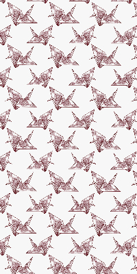 Estor decorativo con cisnes de origami