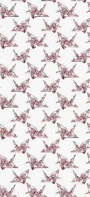 Estor decorativo con cisnes de origami