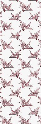 Estor decorativo con cisnes de origami