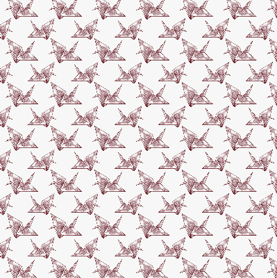 Estor decorativo con cisnes de origami