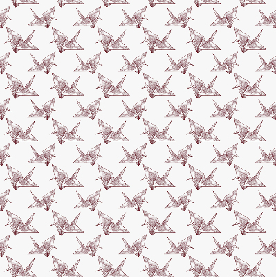 Estor decorativo con cisnes de origami