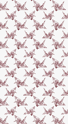 Estor decorativo con cisnes de origami