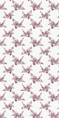 Estor decorativo con cisnes de origami