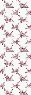Estor decorativo con cisnes de origami