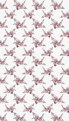 Estor decorativo con cisnes de origami