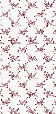 Estor decorativo con cisnes de origami