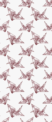 Estor decorativo con cisnes de origami