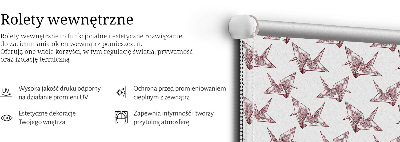 Estor decorativo con cisnes de origami