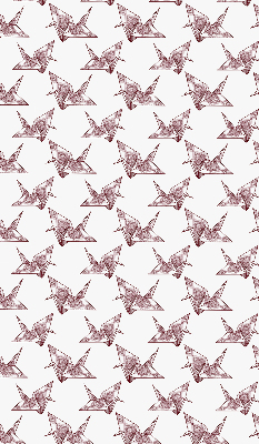 Estor decorativo con cisnes de origami