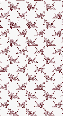 Estor decorativo con cisnes de origami