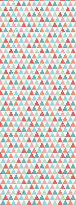 Estor opaco con diseño de triángulos de colores