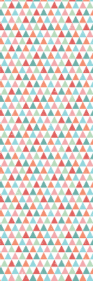 Estor opaco con diseño de triángulos de colores