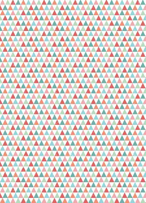 Estor opaco con diseño de triángulos de colores