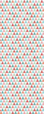 Estor opaco con diseño de triángulos de colores