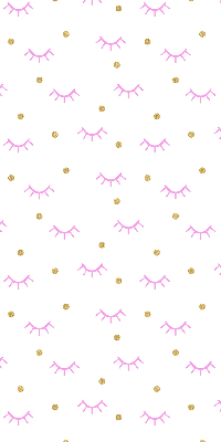 Estor decorativo con cejas dibujadas y puntos
