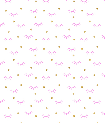 Estor decorativo con cejas dibujadas y puntos
