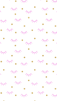 Estor decorativo con cejas dibujadas y puntos